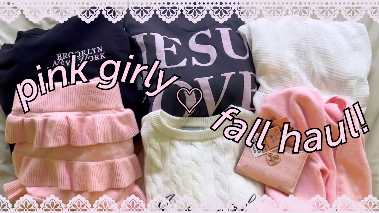 ౨ৎ $100+ girly pink fall haul | 🤍 🍂 BUYING MY DREAM sweaters, tops, & more