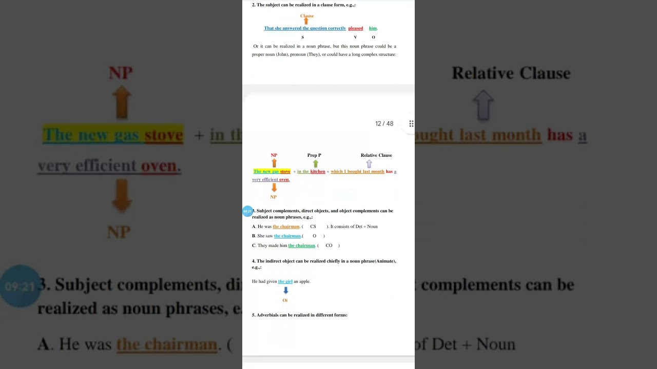 كرمر مرحله ثالثه الفصل الثاني قسم اللغه الأنكليزيه Element Realization Types
