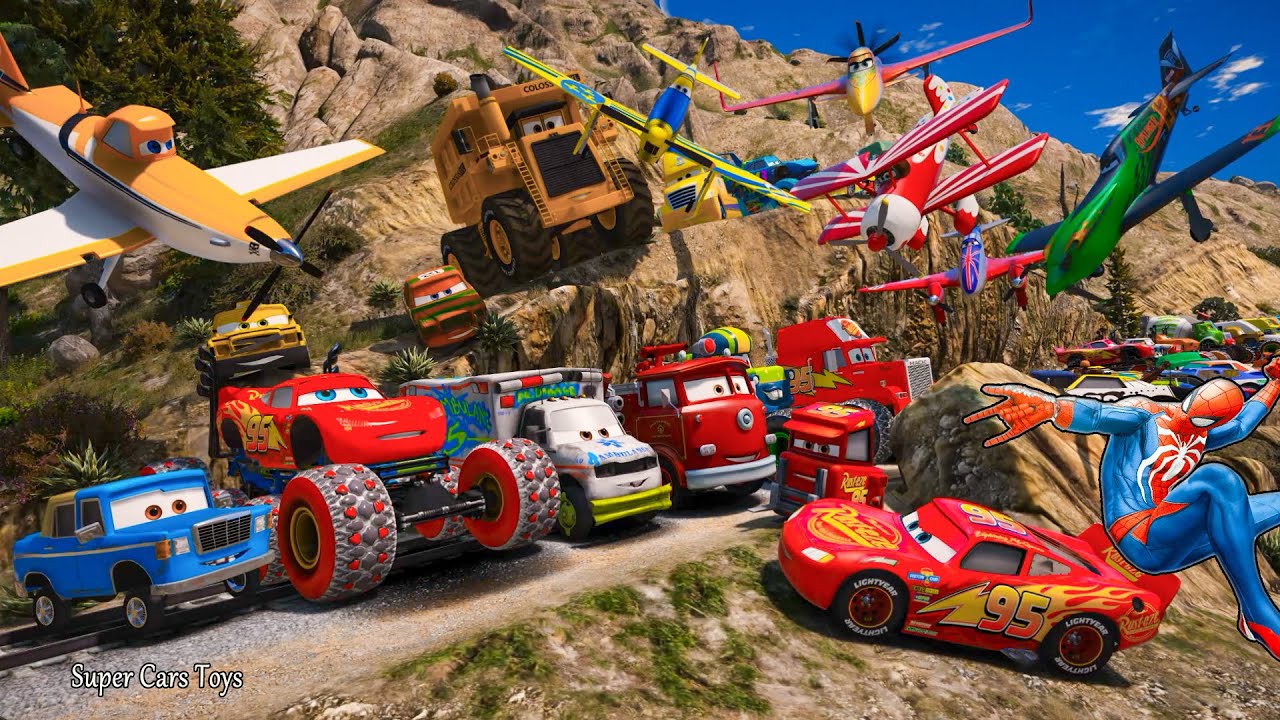 GTAV Spider Man 2, Inside Out 2, Avatar: The Last Airbender, The Fall Guy Cars Crazy McQueen Friends