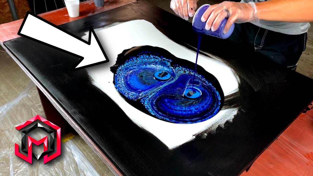 Amazing Large Traveling Double Open Cup Galaxy | Acrylic Pouring for Beginners