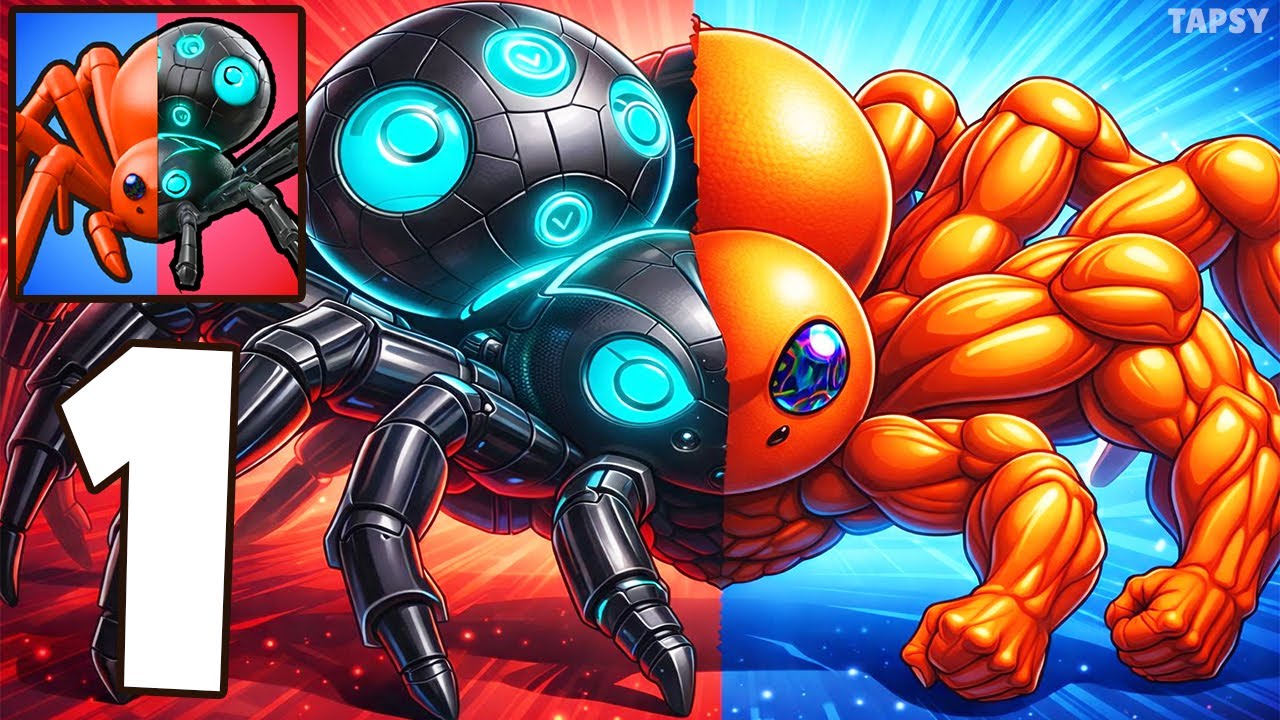 🕷️ Spider Evolve N Shoot Gameplay Walkthrough Part 1 – From Tiny Spider to Big (Android,iOS)