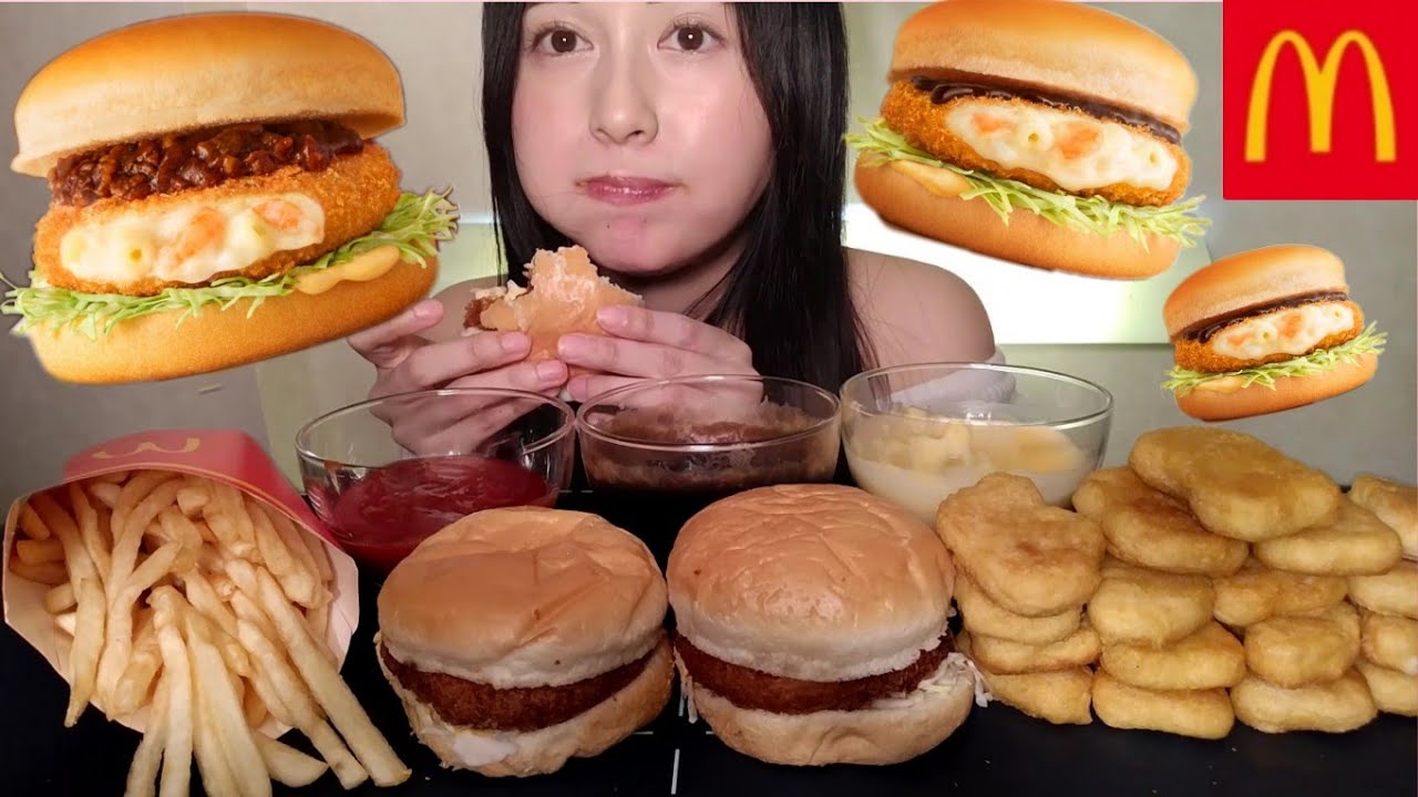 ASMR Гуракоро McDonald's【звук жевания/mukbang/звук еды】