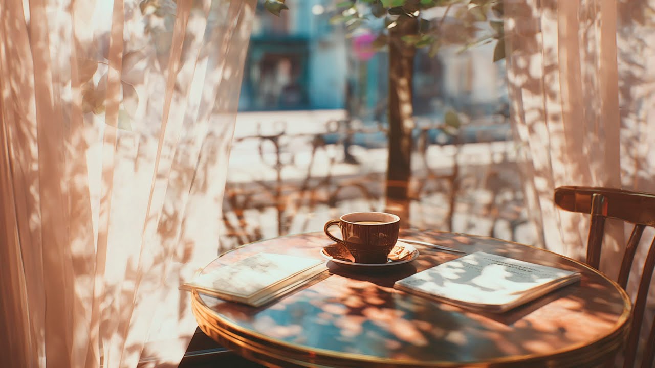 French Morning Music ☕ Sunlit Paris Café Windows for a Calm Slow Start