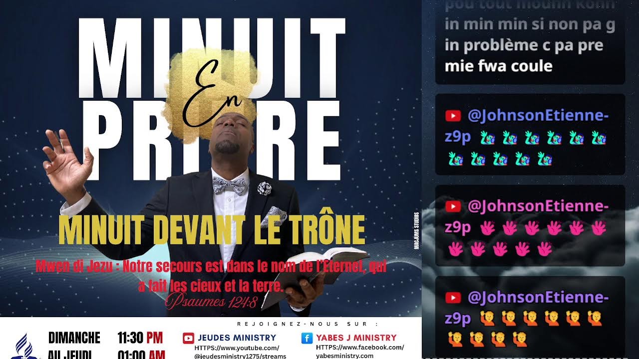 MINUIT en prière/January 15-26/Pasteur Jean Eudes Jean Louis