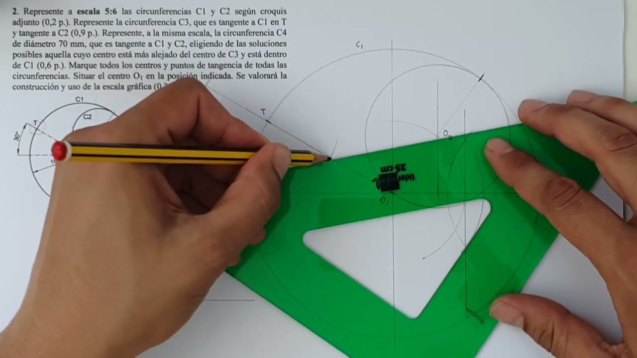 Ej2 TANGENCIAS 🙊​ PAU Valencia junio 2022 ​🙈 Examen SELECTIVIDAD dibujo técnico resuelto