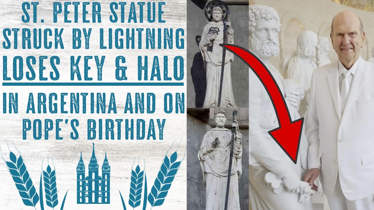 St. Peter Statue Struck by Lighting - LOSES KEY & HALO on Pope Francis' Birthday and in Argentina