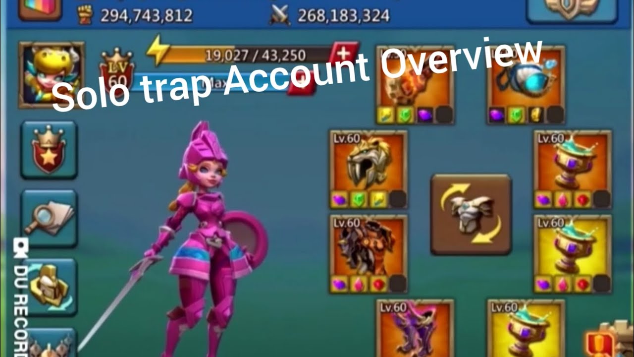 Mythic Solo trap Account Overview lords mobile
