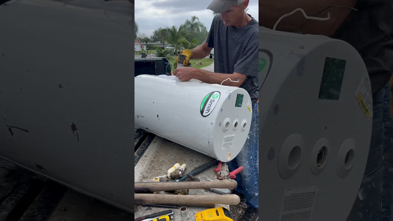 Scraping a water heater for brass and copper #scraping #make#makeup