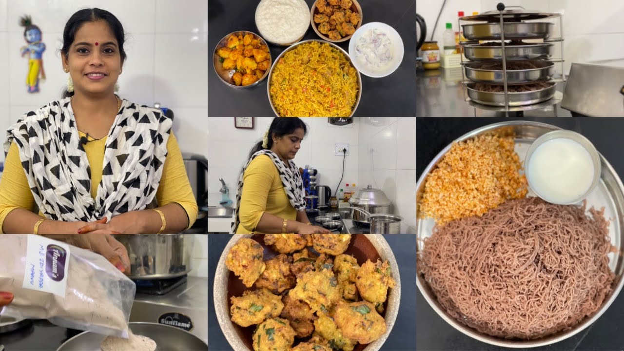 Cooking vlog | Kadalai Paruppu Rice | Mapillai Samba Idiyappam | Chambal | Curd Rice | Potato Curry