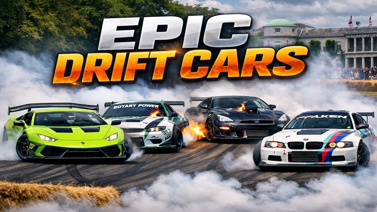 Drift Cars at Goodwood Festival of Speed 🔥Huracan, 4-Rotor S15, V8 GT-R, 2JZ M3 | RAW SOUNDS