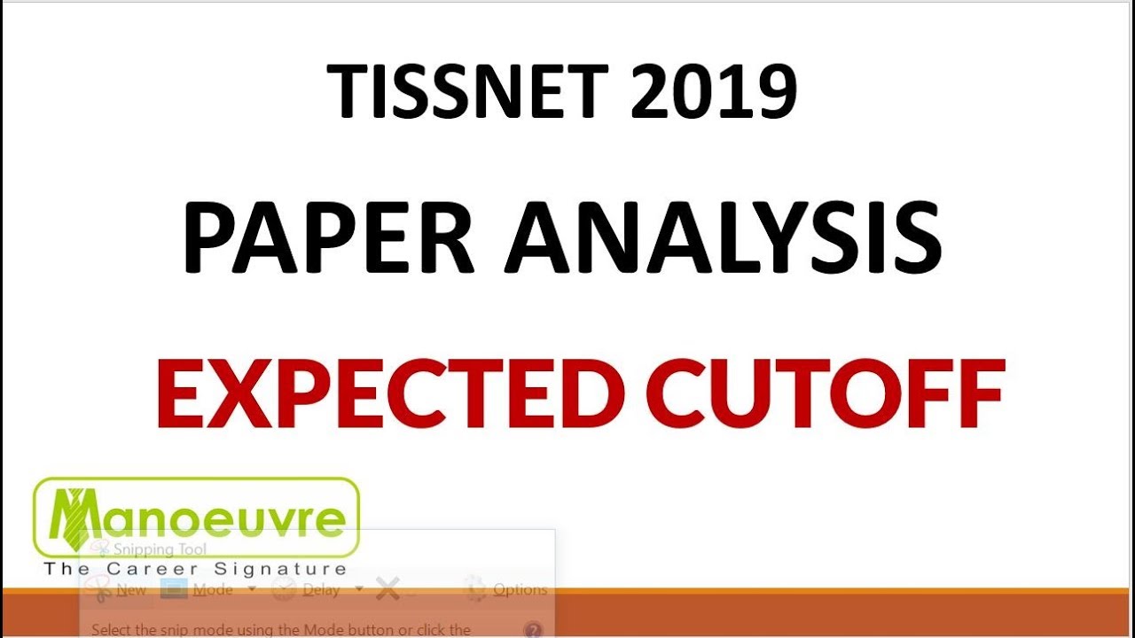 TISSNET 2019 - PAPER ANALYSIS AND EXPECTED CUTOFF