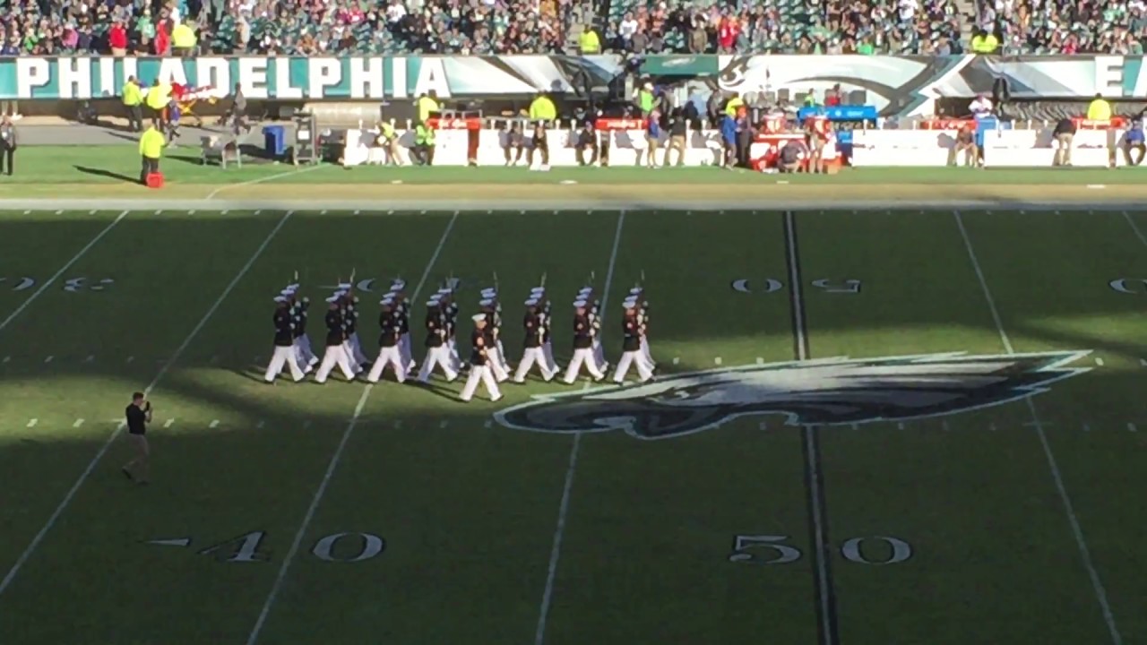 United States Marine Corps Silent Drill Team Double Fail Rifle Drop Eagles Game