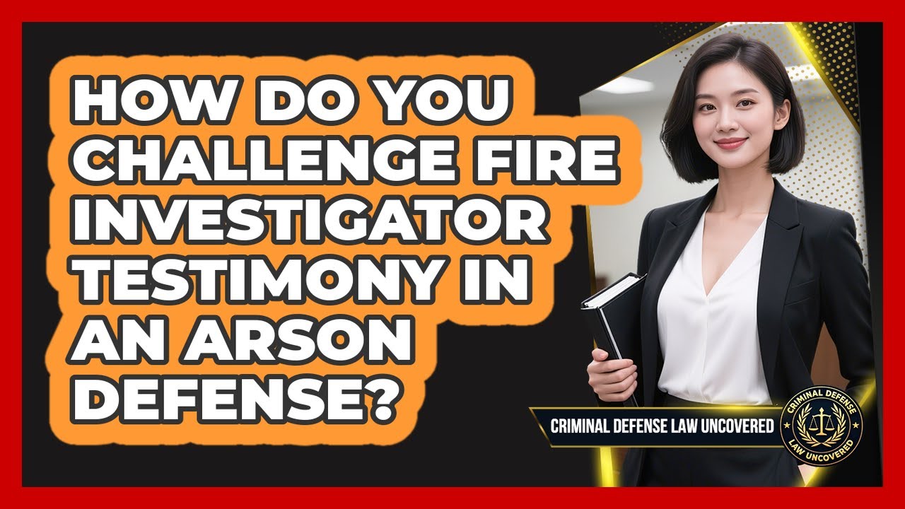 How Do You Challenge Fire Investigator Testimony In An Arson Defense?