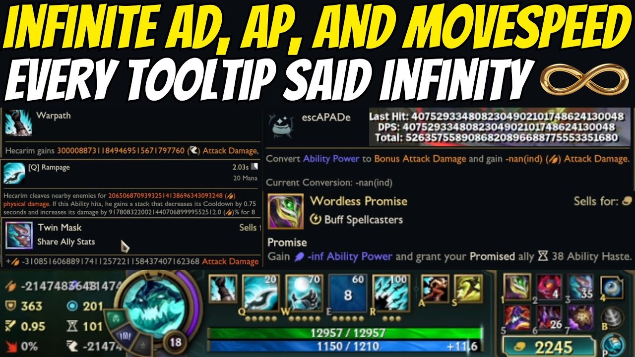 Infinite AD/AP/MS 😱 Scaled to INF on EVERY Tooltip — Damage & MS So High the Game Couldn’t Compute