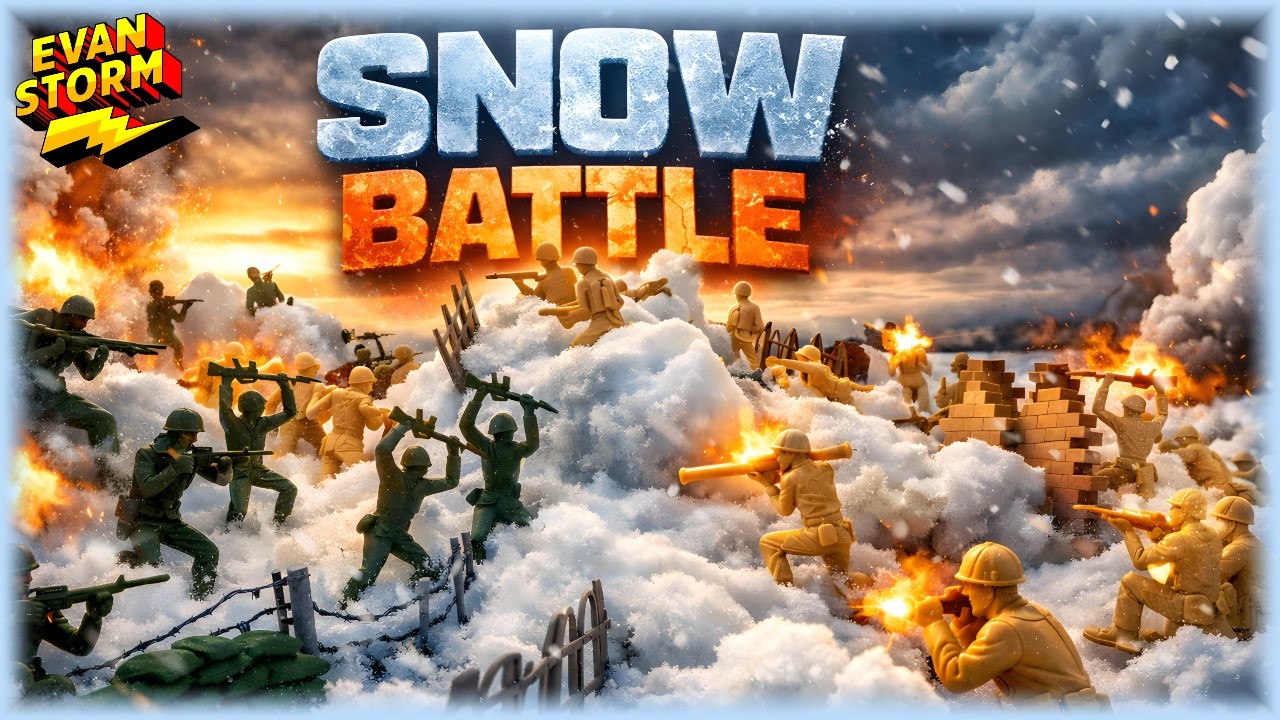 Plastic Army Men Snow Battle: Dad vs Son | Evan Storm