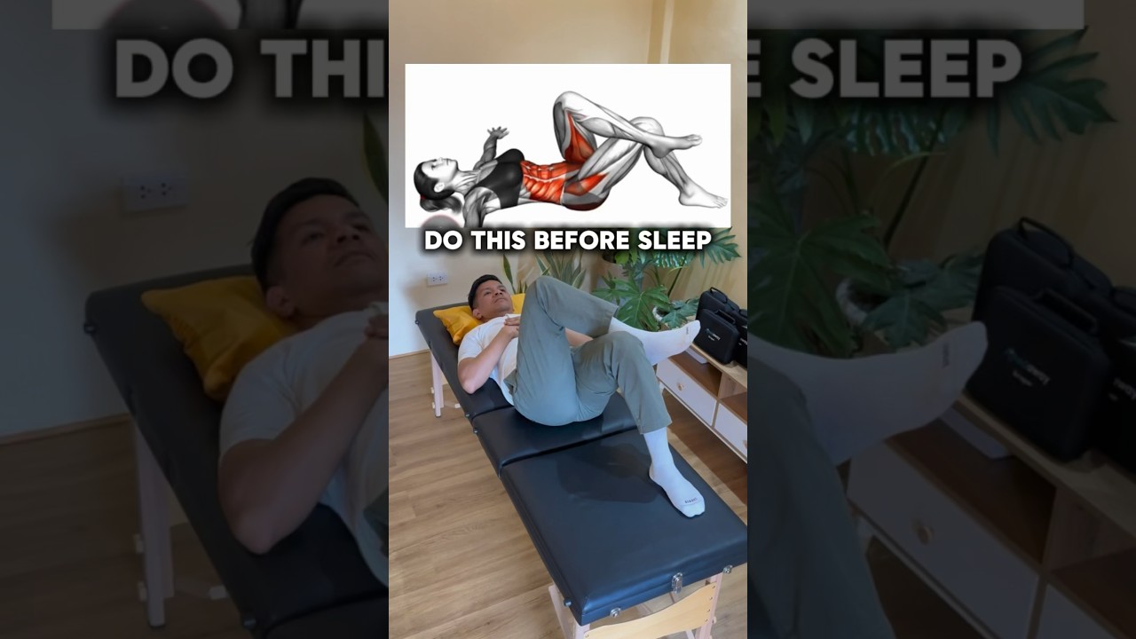 Do this before you sleep. It relieves low back pain! 🤩🤩🤩#lowbackpain #backpain