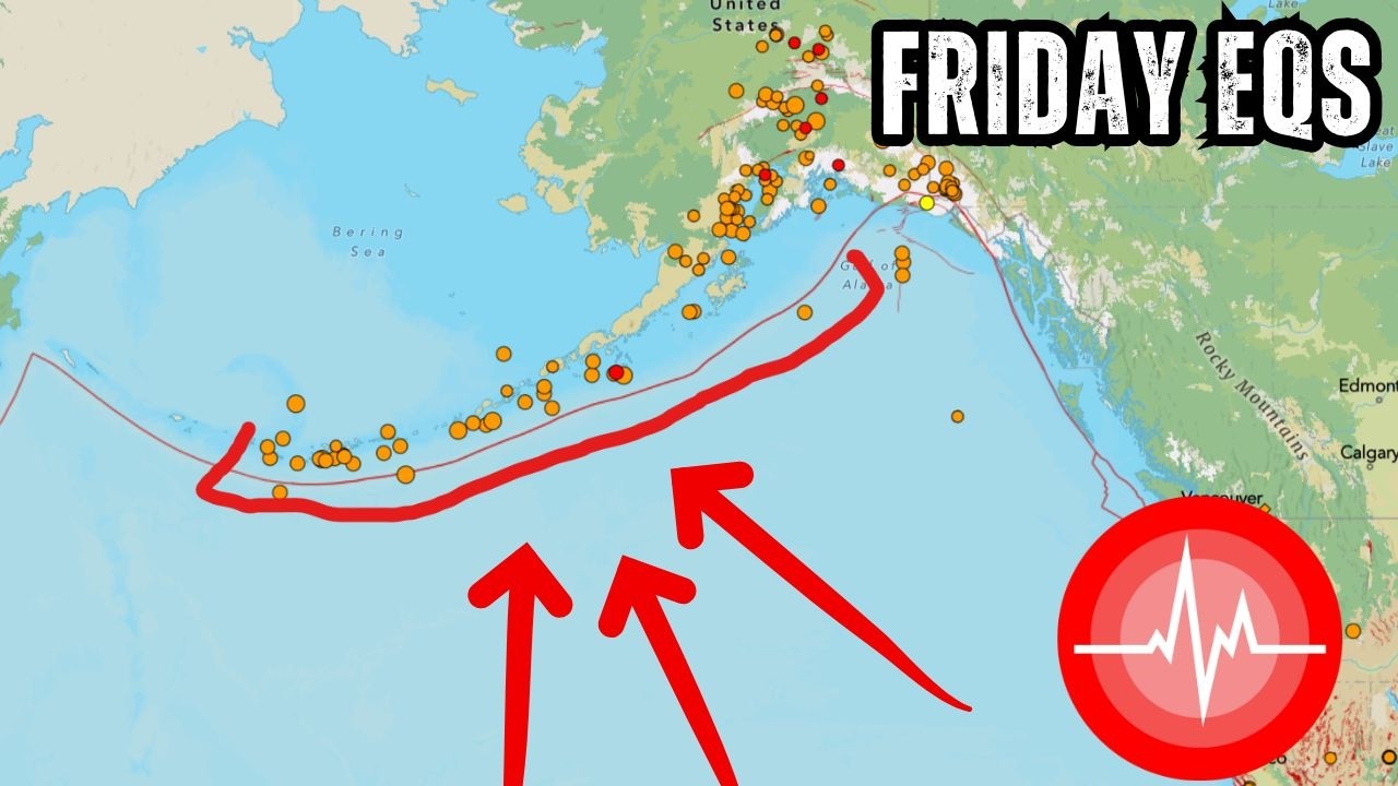 Elevated Earthquake activity along the Aleutian Trench today. Auroras possible tonight. Friday