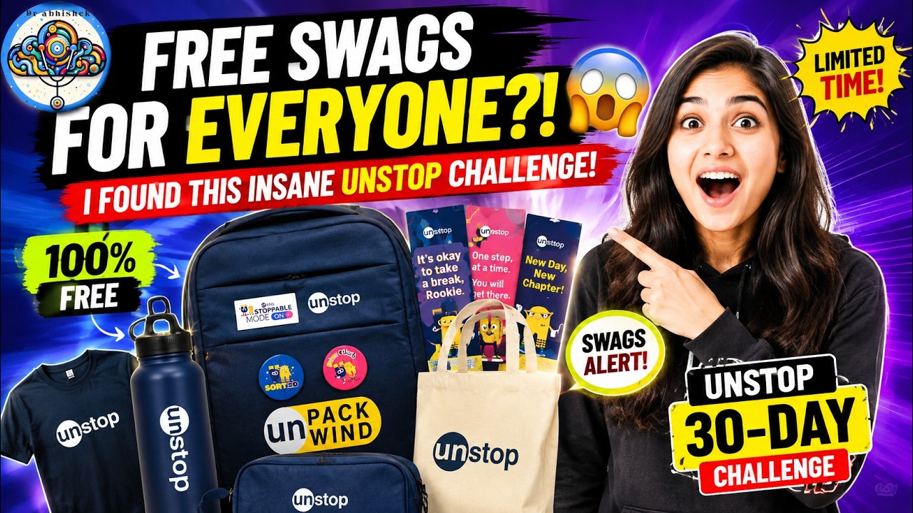 FREE SWAGS FOR EVERYONE?! 😱 I Found This Insane Unstop Challenge! 🔥 Unstop 30-Day Challenge