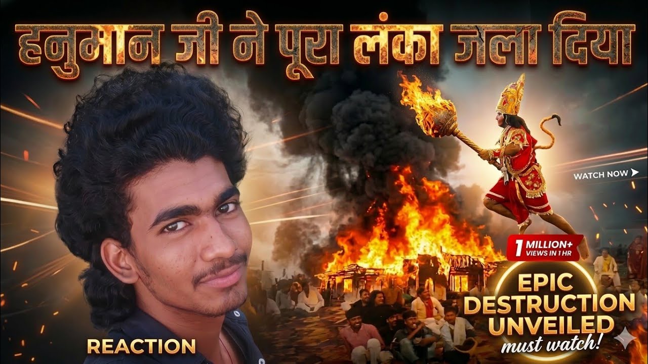 हनुमान जी ने पूरी लंका जला दी! 🔥 | Epic Reaction VideoPower of Hanuman Ji! 💪