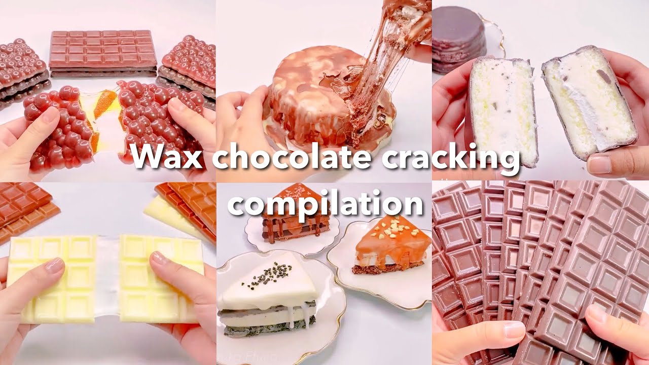 【ASMR】🍫パキパキクラッキングチョコレートスライムまとめ🍫【音フェチ】Wax chocolate cracking compilation