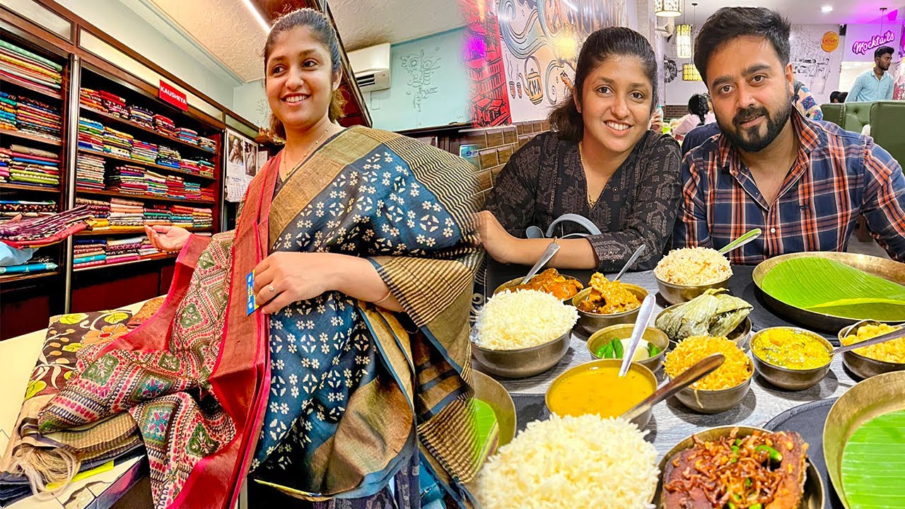 পুজোর শাড়ি Shopping গড়িয়াহাট 🛍️ | Kasturi তে জমিয়ে ভুরিভোজ | Vlog #231