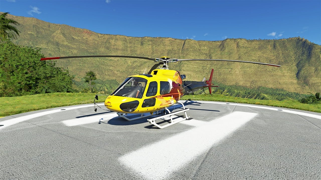MSFS 2020 | (AS350B3) H125 Mafate Hélicoptère F-OXMH Papangue | île de la Réunion
