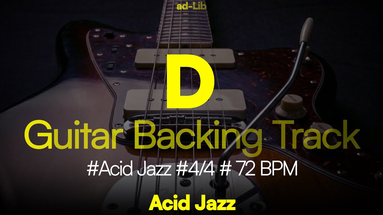 D Acid jazz Guitar backing track I 72 BPM I