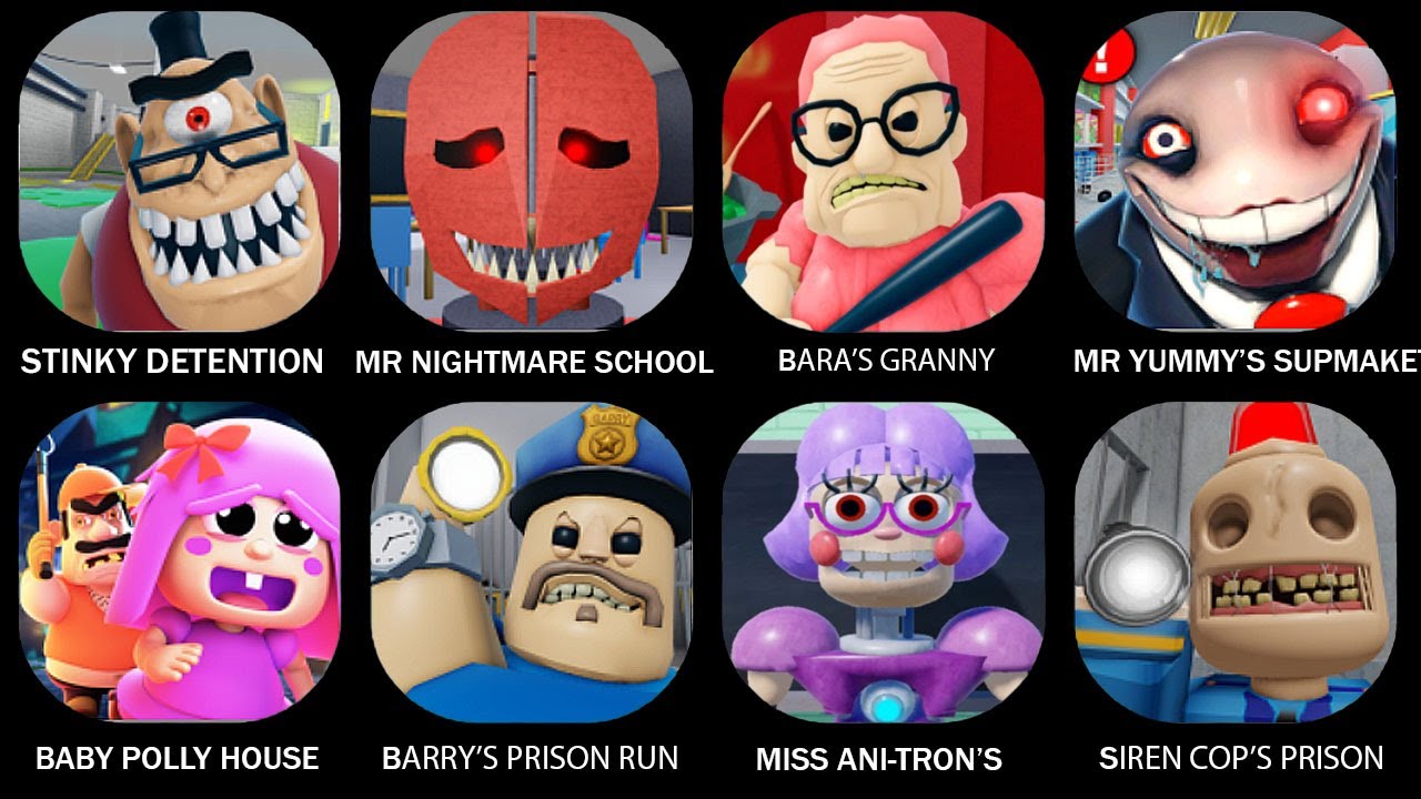 ESCAPE MR. STINKY DETENTION(OBBY),ESCAPE MR. NIGHTMARE SCHOOL OBBY,BARRA'S GRANNY HOUSE SCARY OBBY