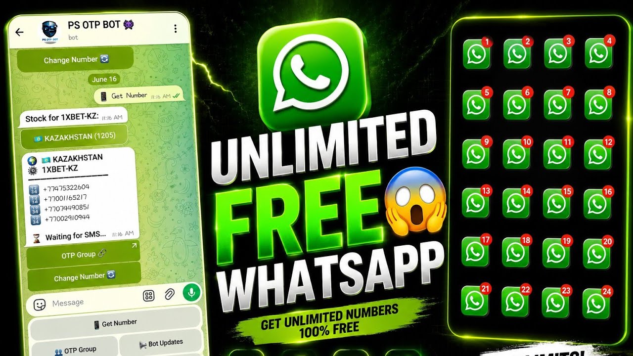 Whatsapp Unlimited Fake Number Free | Virtual Phone Number Telegram Bot | Temp number for otp