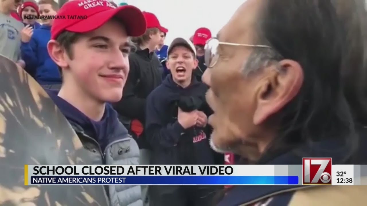 School closed after viral video involving students and Native American
