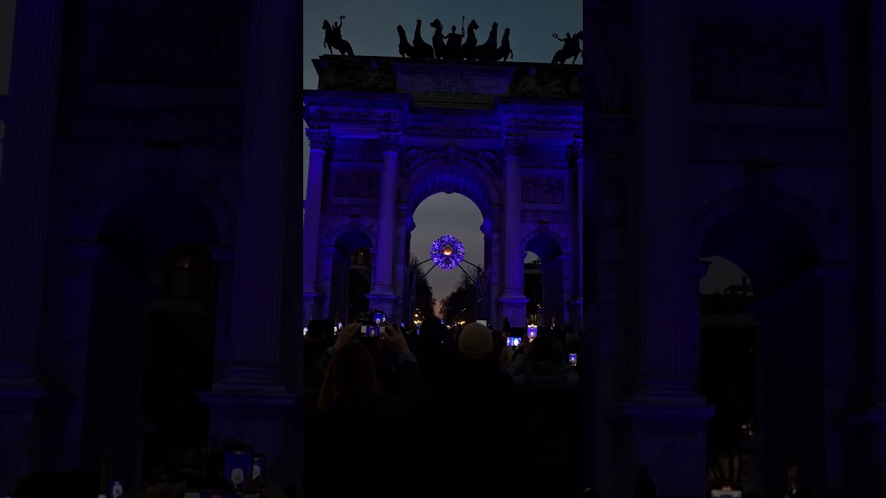 Lights show at the olympic flame - MILANO CORTINA WINTER OLYMPICS 2026