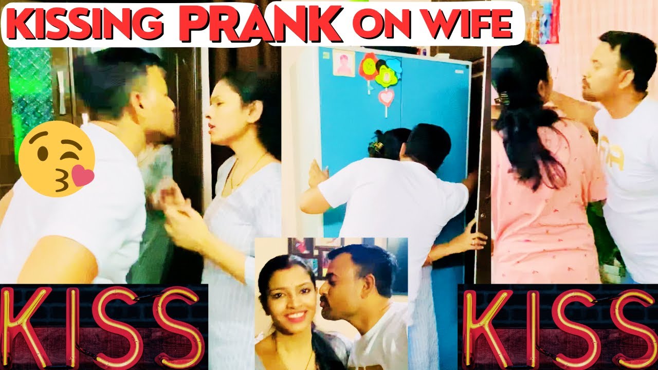 Kissing prank on wife💋for 24 hours in front of family 🤪 #prank on #indian wife😜 #artidakshofficial