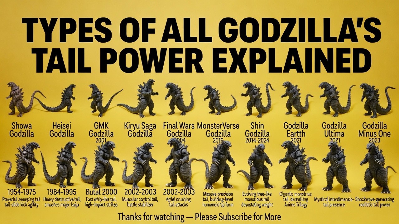All Types Of Godzilla Explained | Power of Tail Explained