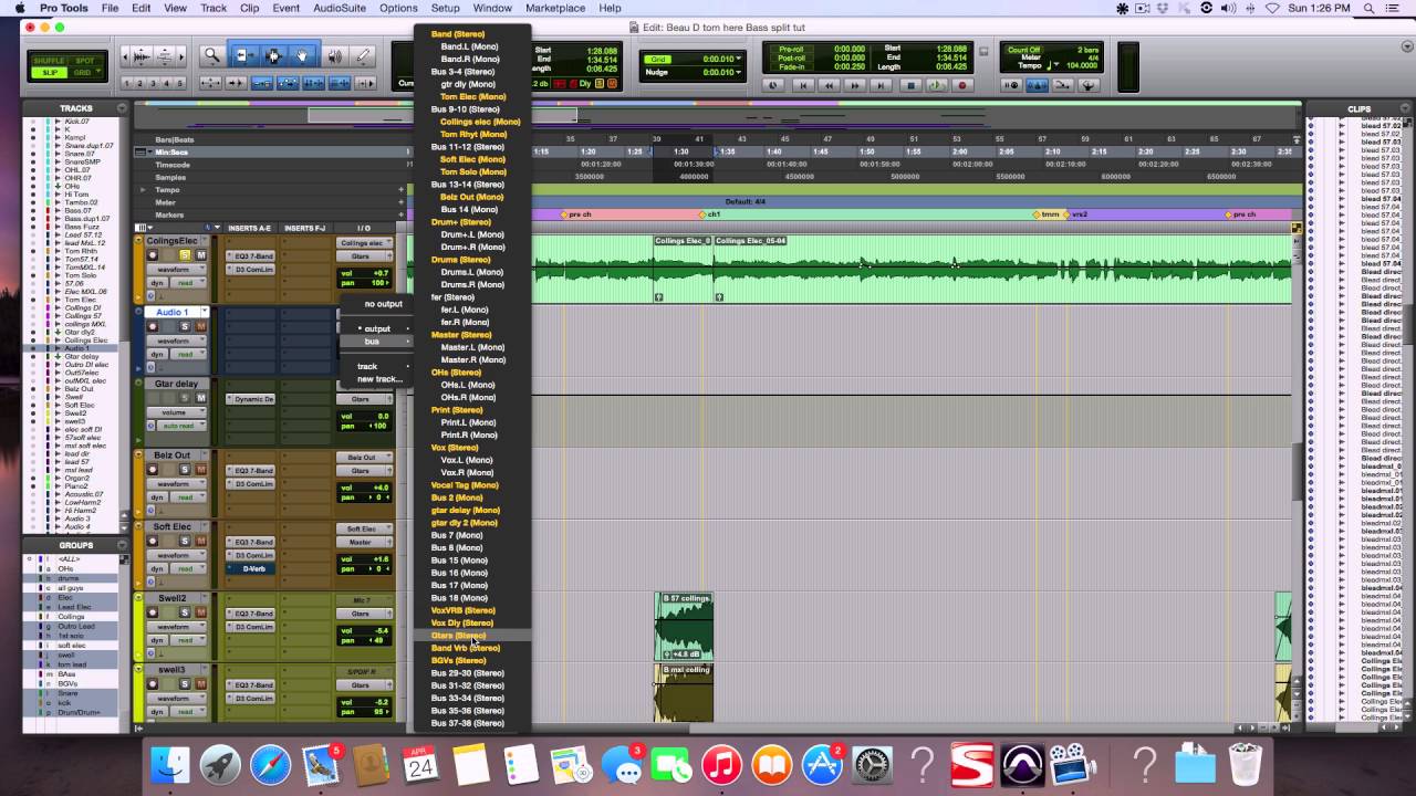 Reverse guitar swell effect
