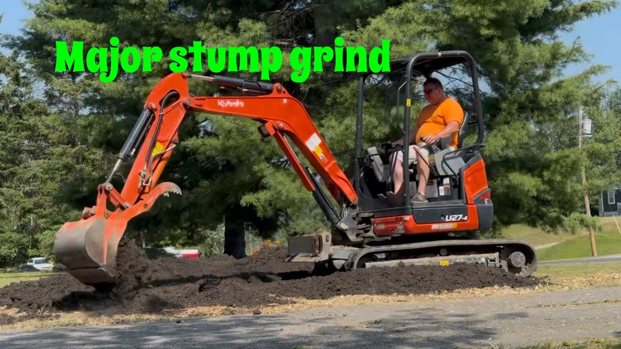 Grinding a huge stump