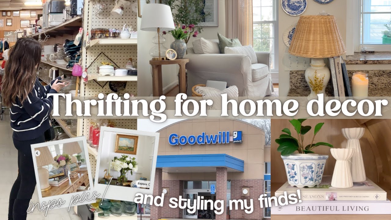 THRIFT WITH ME + HOME DECORATING IDEAS! Huge thrift haul & decorating with thrifted home finds!