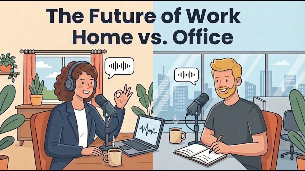 English Listening Practice: Office vs. Home Office – Which is Better? | English Podcast
