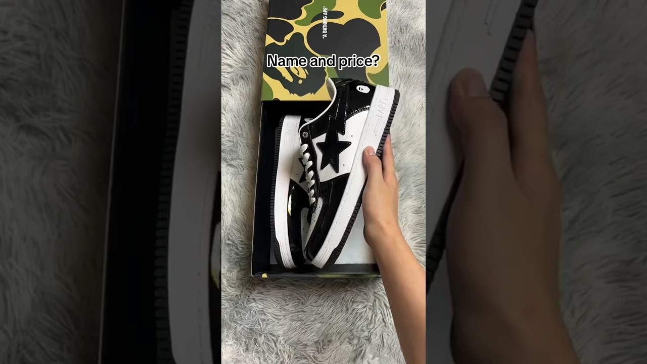 A Bathing Ape Bape Sta Patent Leather Black White
