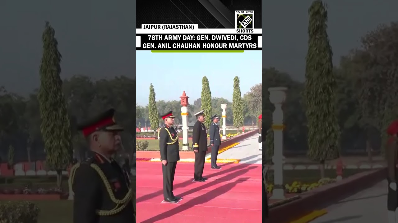 Gen. Upendra Dwivedi, CDS Gen. Anil Chauhan honour martyrs during 78th Army Day Parade in Jaipur