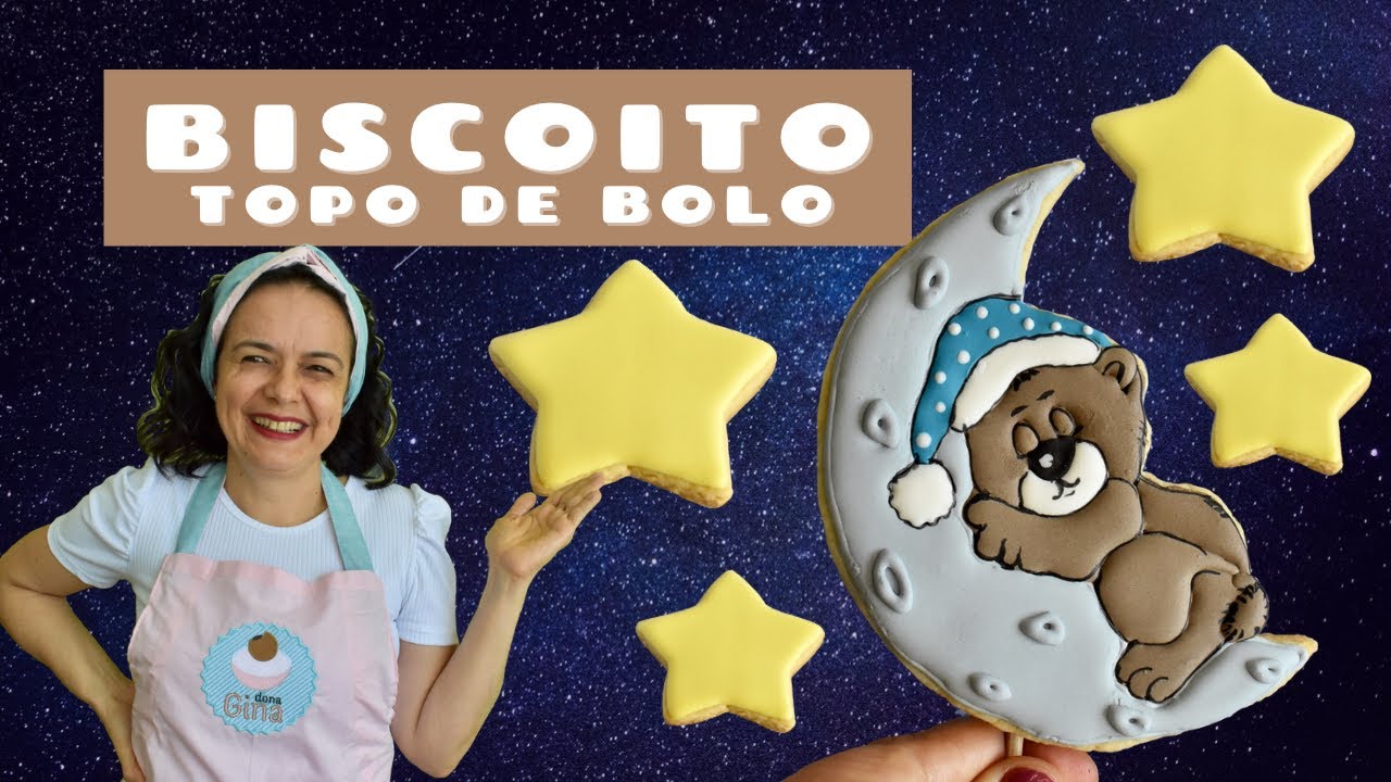TOPO URSO - Aprenda a FAZER biscoito decorado PARA TOPO de bolo - Super TENDÊNCIA - Vídeo IMPERDÍVEL