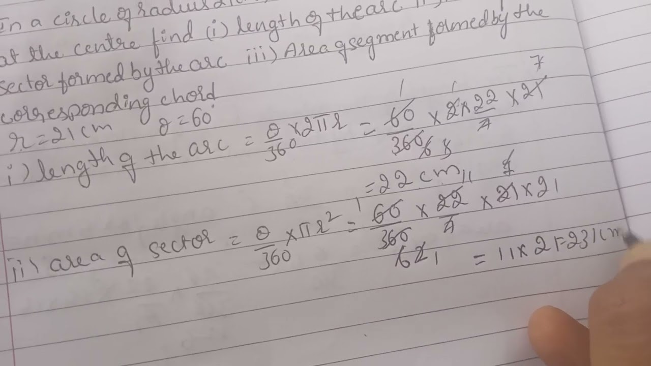 Areas related to the circles _ 10th Std (excercise 11.1 - Q No 4, 5)