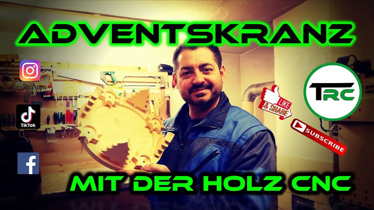 Adventskranz mit der Holz-CNC-Fräse  -  Kleines Estlcam Tutorial  [4K]