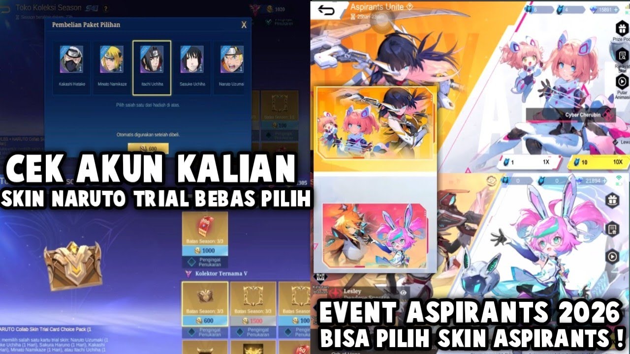 EVENT ASPIRANTS BISA PILIH SKIN ASPIRANTS & SKIN NARUTO TRIAL BEBAS PILIH !! 