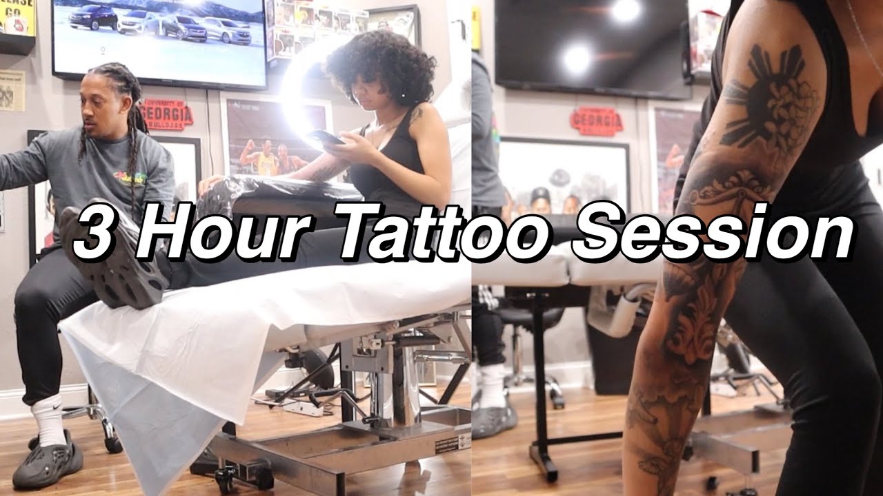 3 Hour Tattoo Session | Vlog
