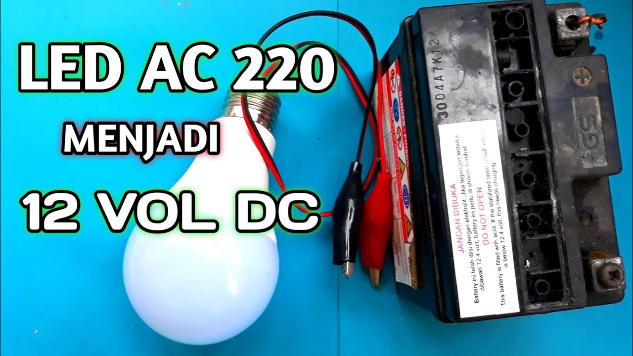 Ternyata sangat mudah merubah Lampu LED 220V jadi 12V DC // bisa menggunakan aki