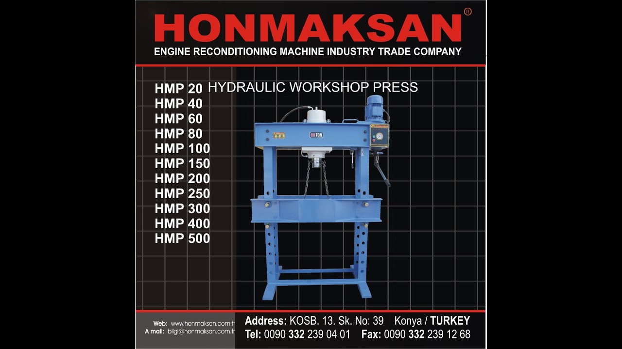 HONMAKSAN HMP 100 Hidrolik Pres   Hydraulic Press   Hidraulica Prensa   Hydraulique Presse