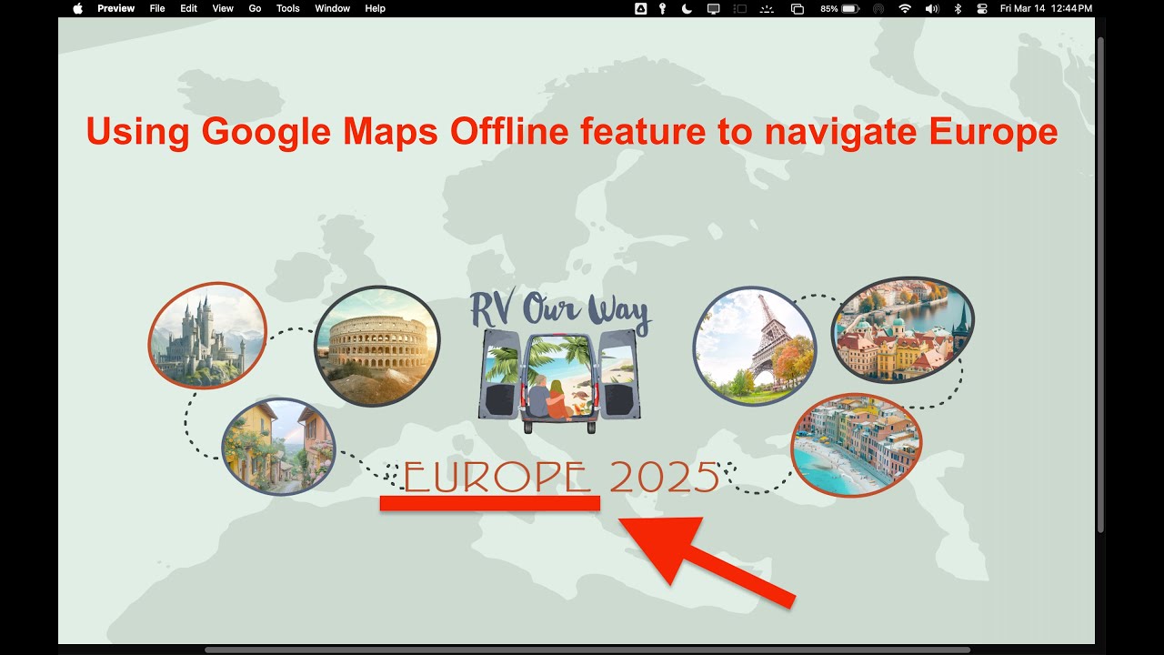 How to use Google Maps offline feature to travel in Europe.
