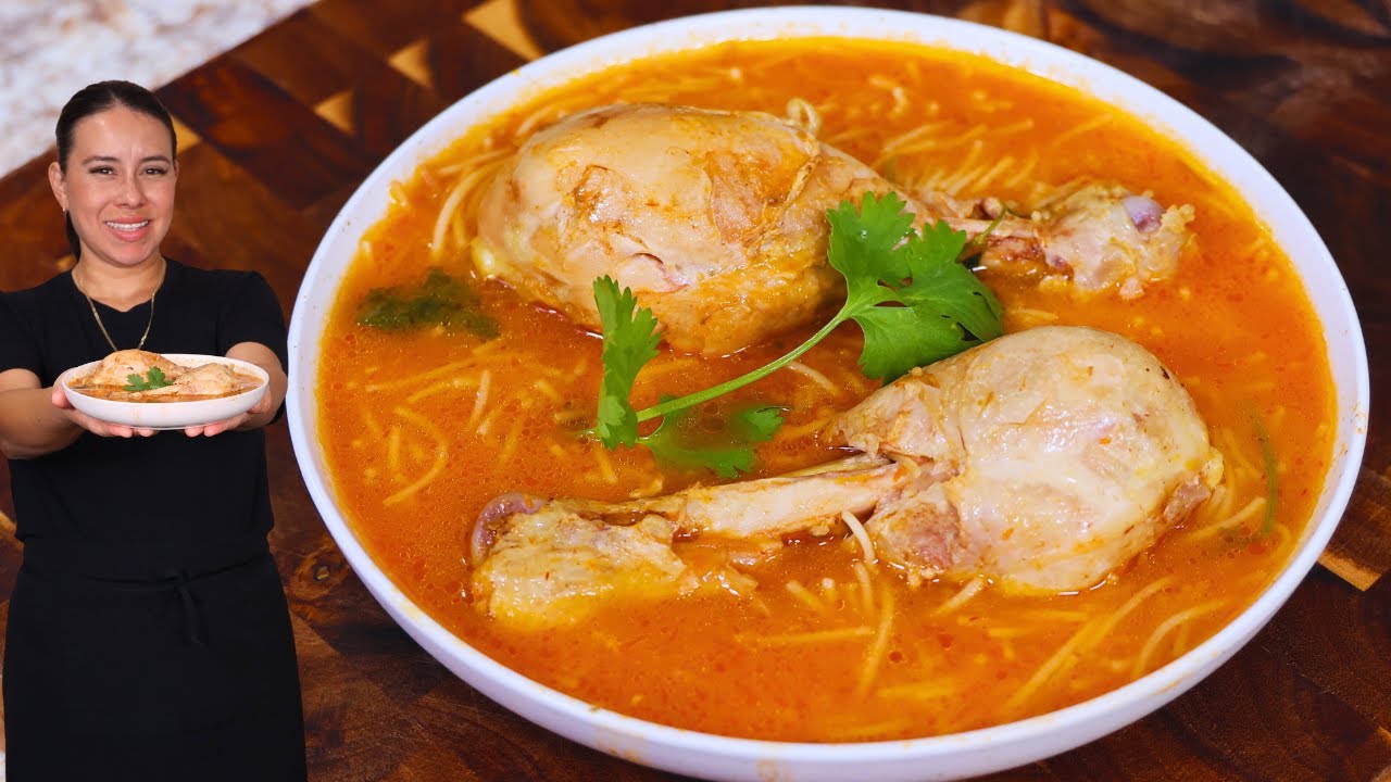 Sopa de Fideo con Pollo Casera, Economica, Rápida y Deliciosa