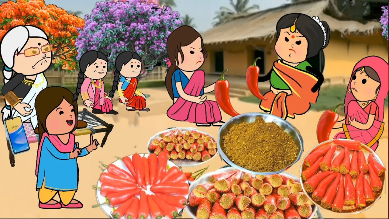 बूढ़ा भरवाई बड़की जीजी ललका दाखिन्हा se से बीस किलों भरवा मर्चा 🥰 मस्त कार्टून कॉमेडी 🙏
