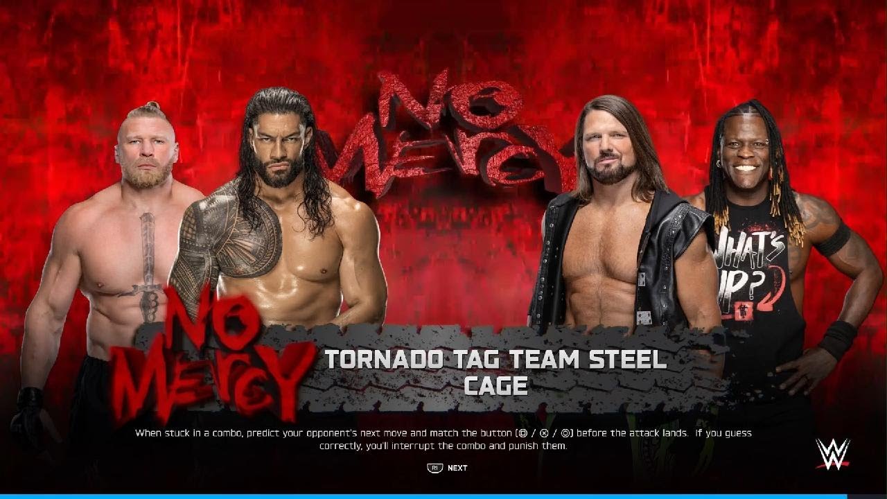WWE TORNADO TAG STEEL CAGE 😱 Brock Lesnar & Roman Reigns vs AJ Styles & R-TRUTH | OH POR DIOS